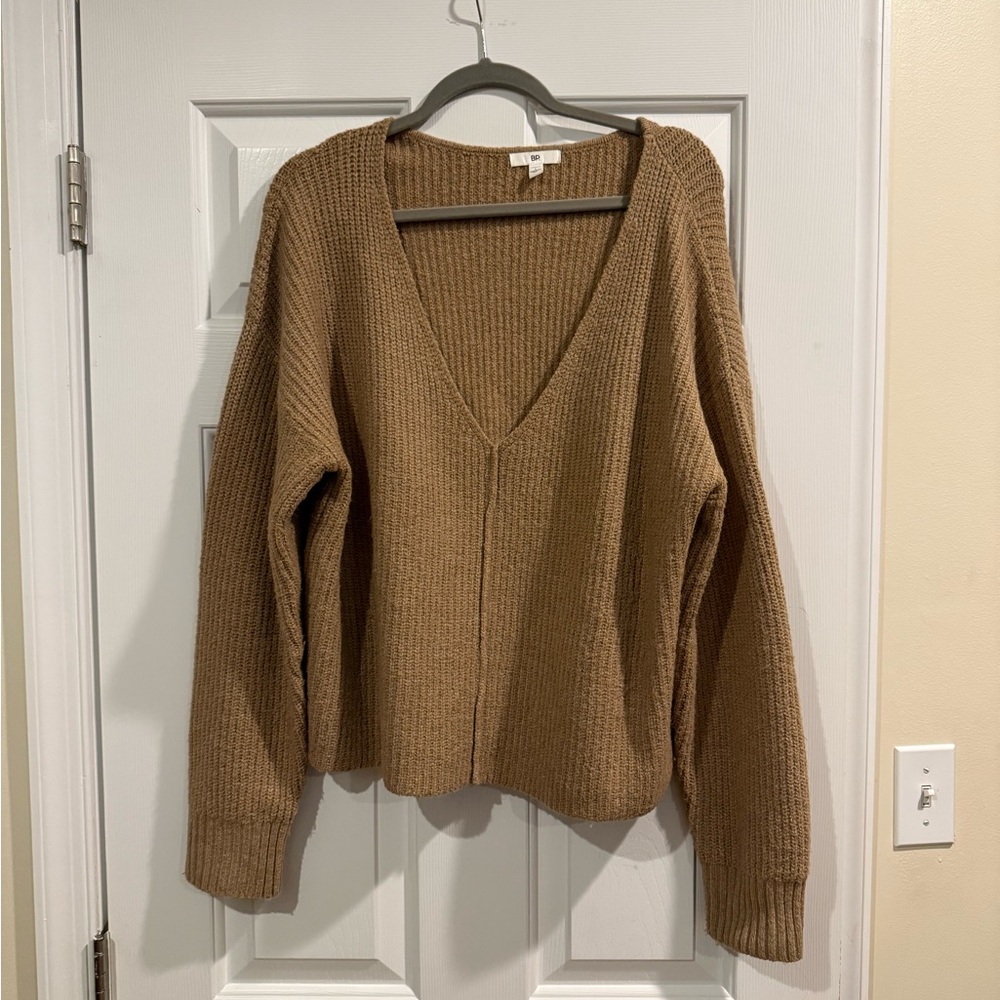 V-Neck Tan Sweater